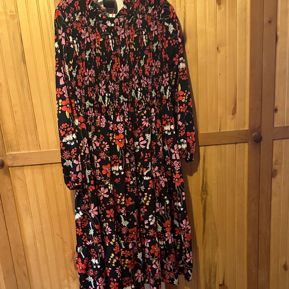 46. BloomChic Black and Pink Floral Long Sleeve Dress